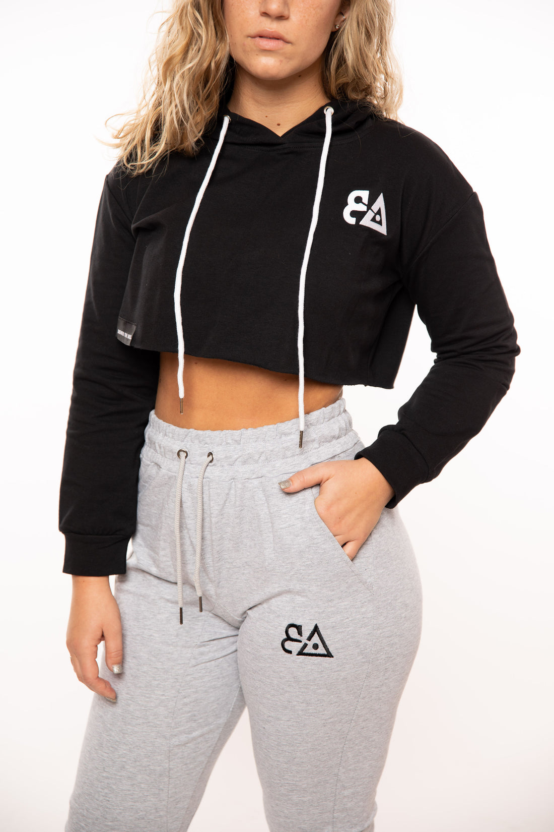 Comfort Blend Crop Hoodie - Black