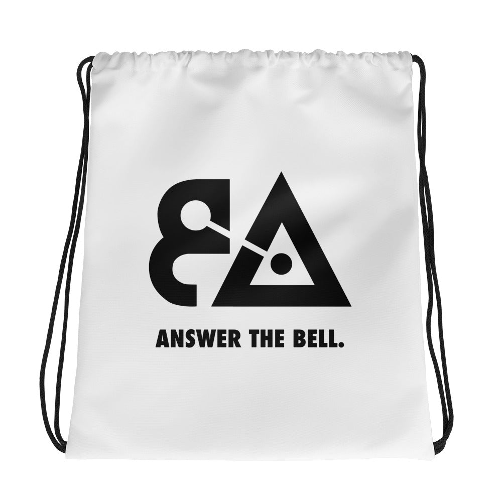 Answer The Bell Drawstring Bag- White - Bell Athletics