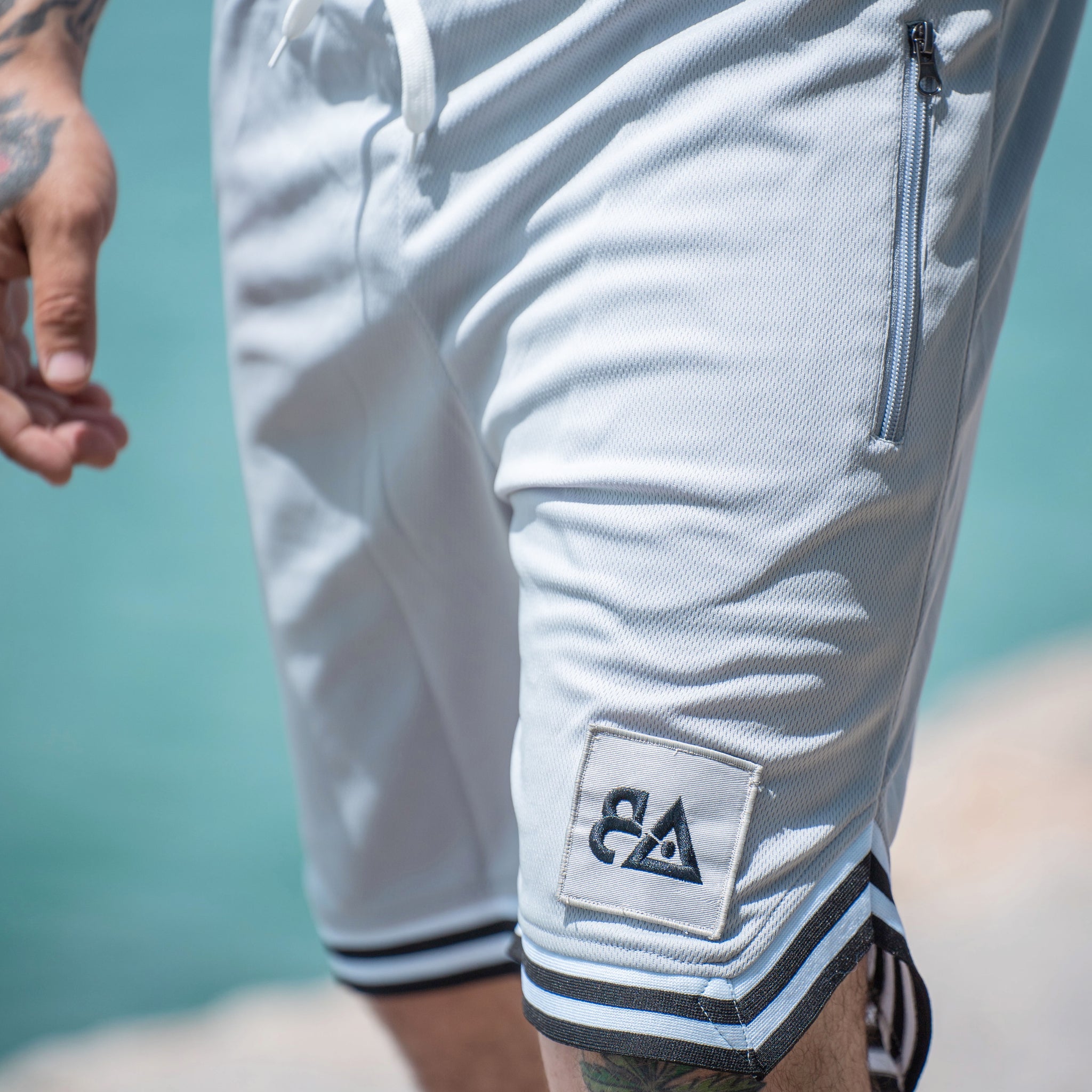 Contemporary Blend Drawstring Shorts- Gray